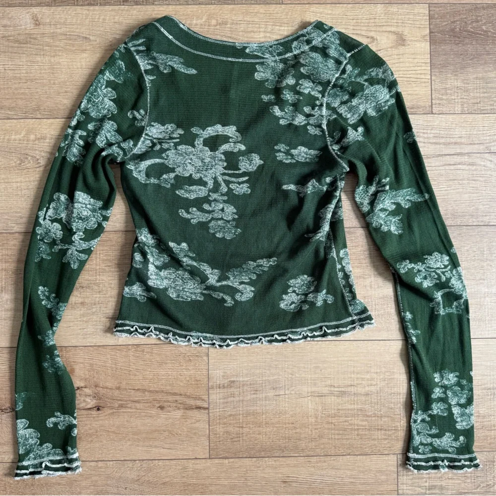 Free People Garner Long Sleeve Cotton Printed Ruffle - Picture 5 of 6
